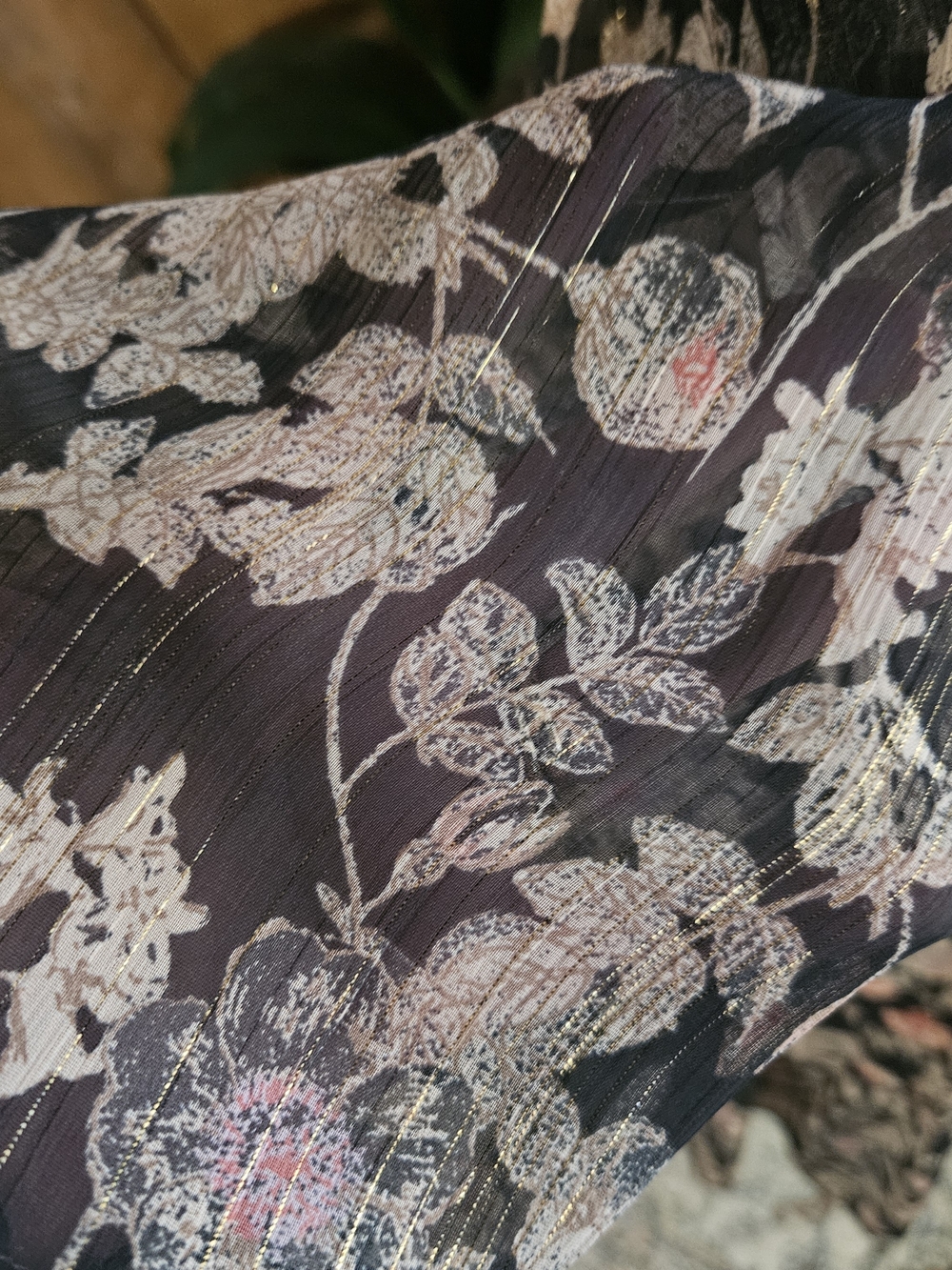 LC Lauren Conrad Black Floral Midi Dress with Pink and Green Accents - Picture 5 of 13